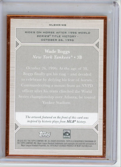 Wade Boggs 2017 Topps Transcendent MLB Moments #'d 77/87