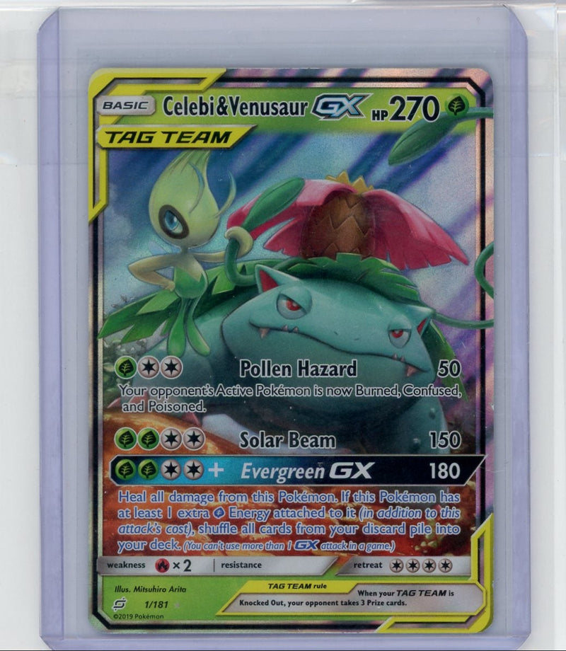 Celebi Venusaur GX Tag Team 2019 Pokemon Team Up rare holo 