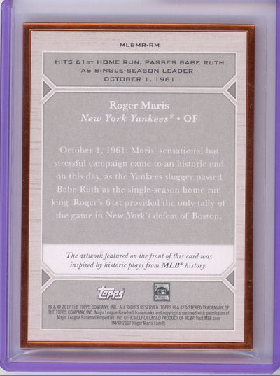 Roger Maris 2017 Topps Transcendent MLB Moments #'d 80/87