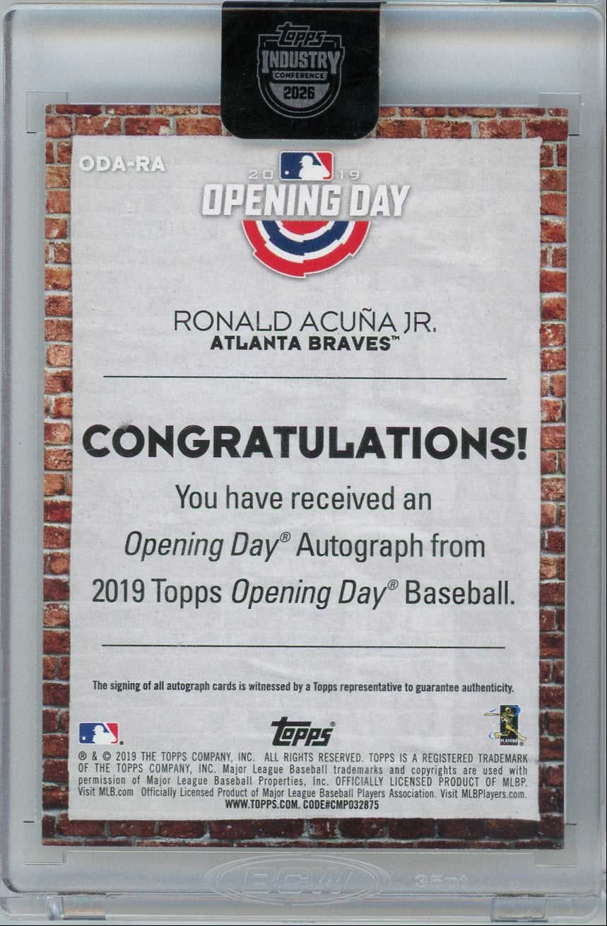Ronald Acuna Jr. 2019 Topps Opening Day Autograph
