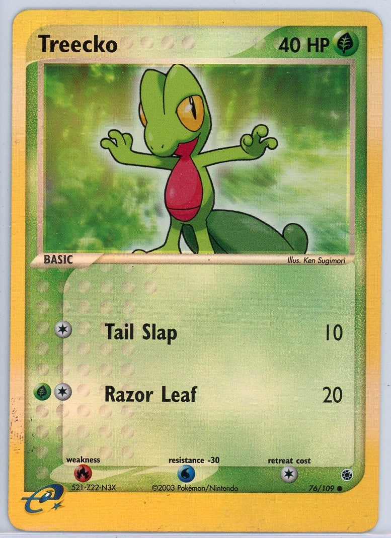 Treecko 2003 Pokémon Ruby & Sapphire reverse holo #76/109 LP