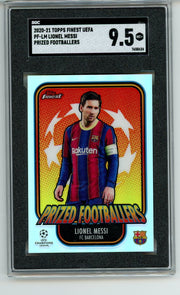 Lionel Messi 2020-21 Topps Finest UEFA Prized Footballers SGC 9.5