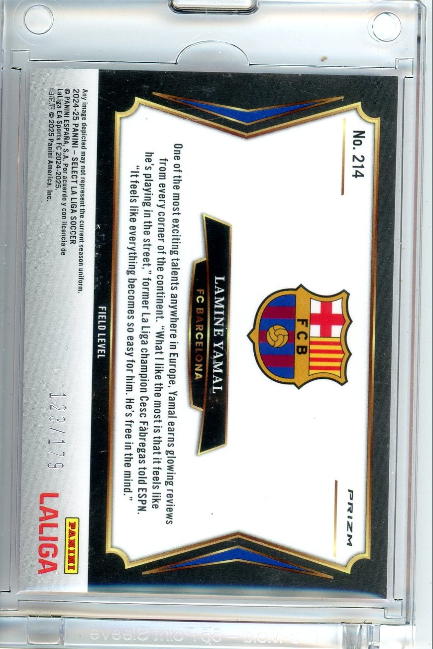 Lamine Yamal 2024-25 Panini Select La Liga pink mojo prizm #'d 123/179