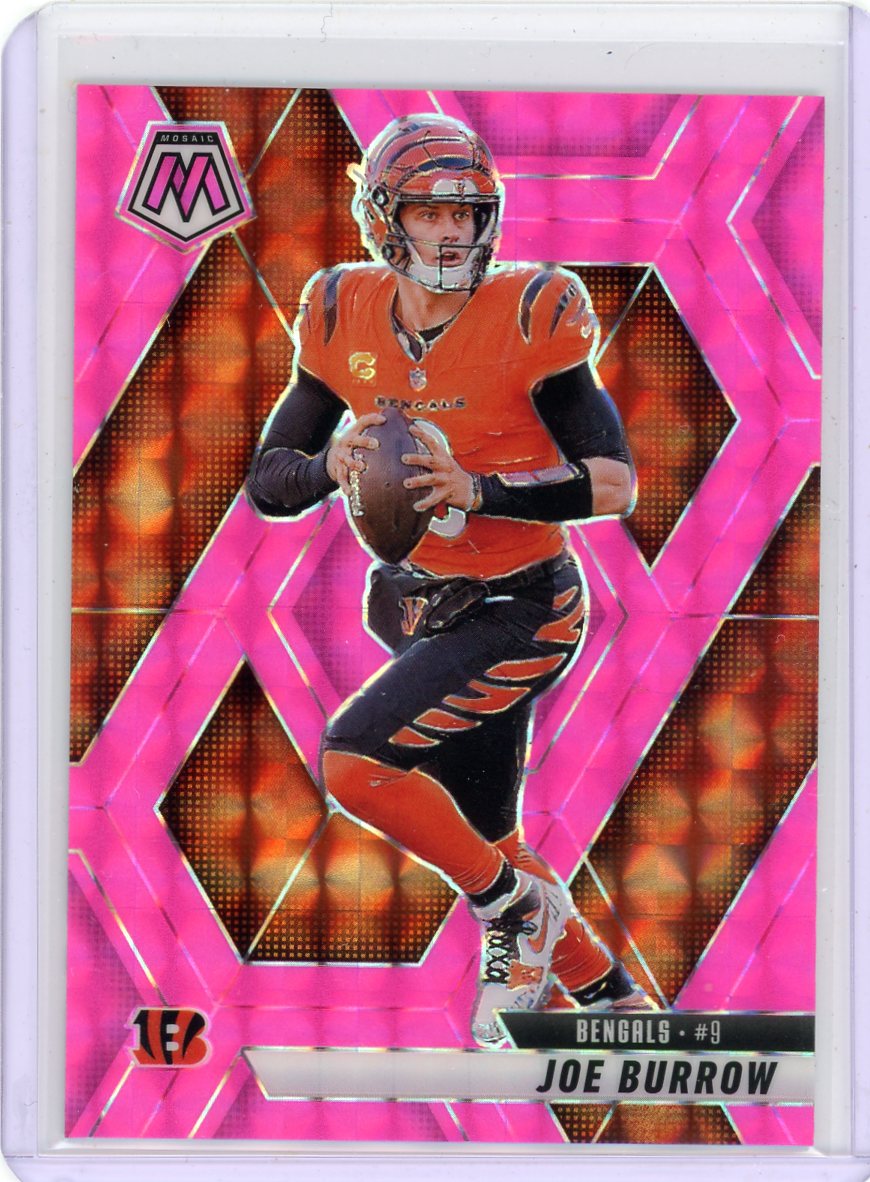 Joe Burrow 2025 Panini Mosaic Pink Fluorescent #'d 10/10