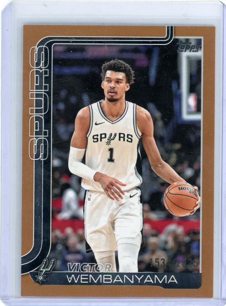 Victor Wembanyama 2025 Topps Basketball Gold #'d 1534/2025