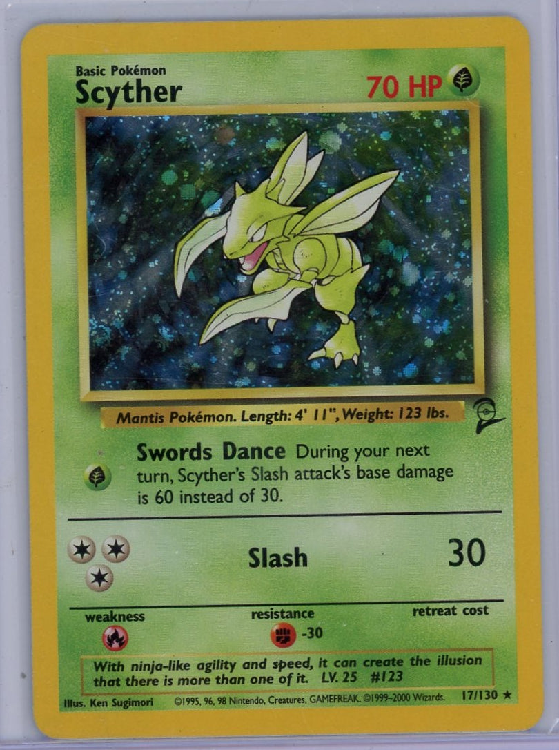 Scyther Pokemon Base Set 2 Holo Rare #17/130