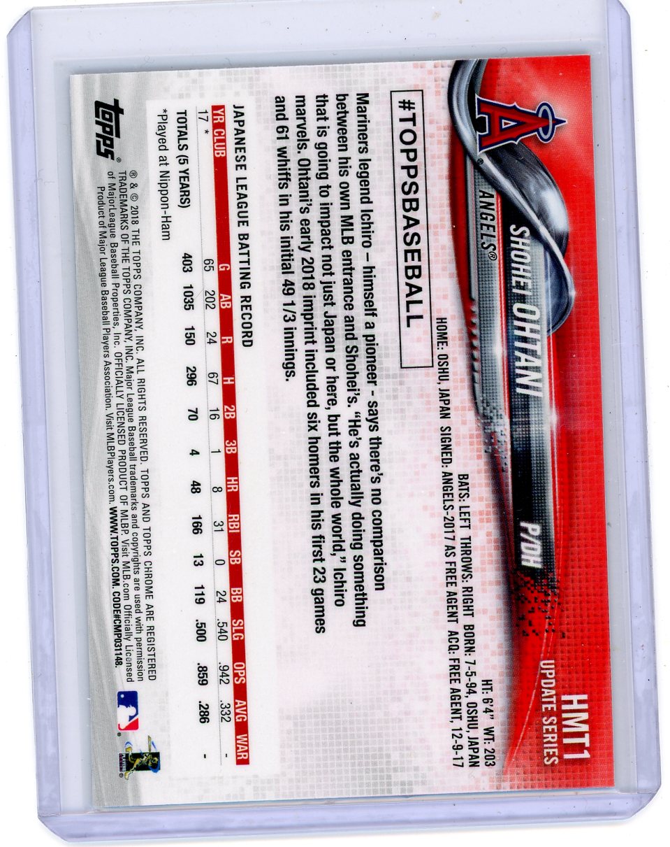 Shohei Ohtani 2018 Topps Chrome Update Pitching RC