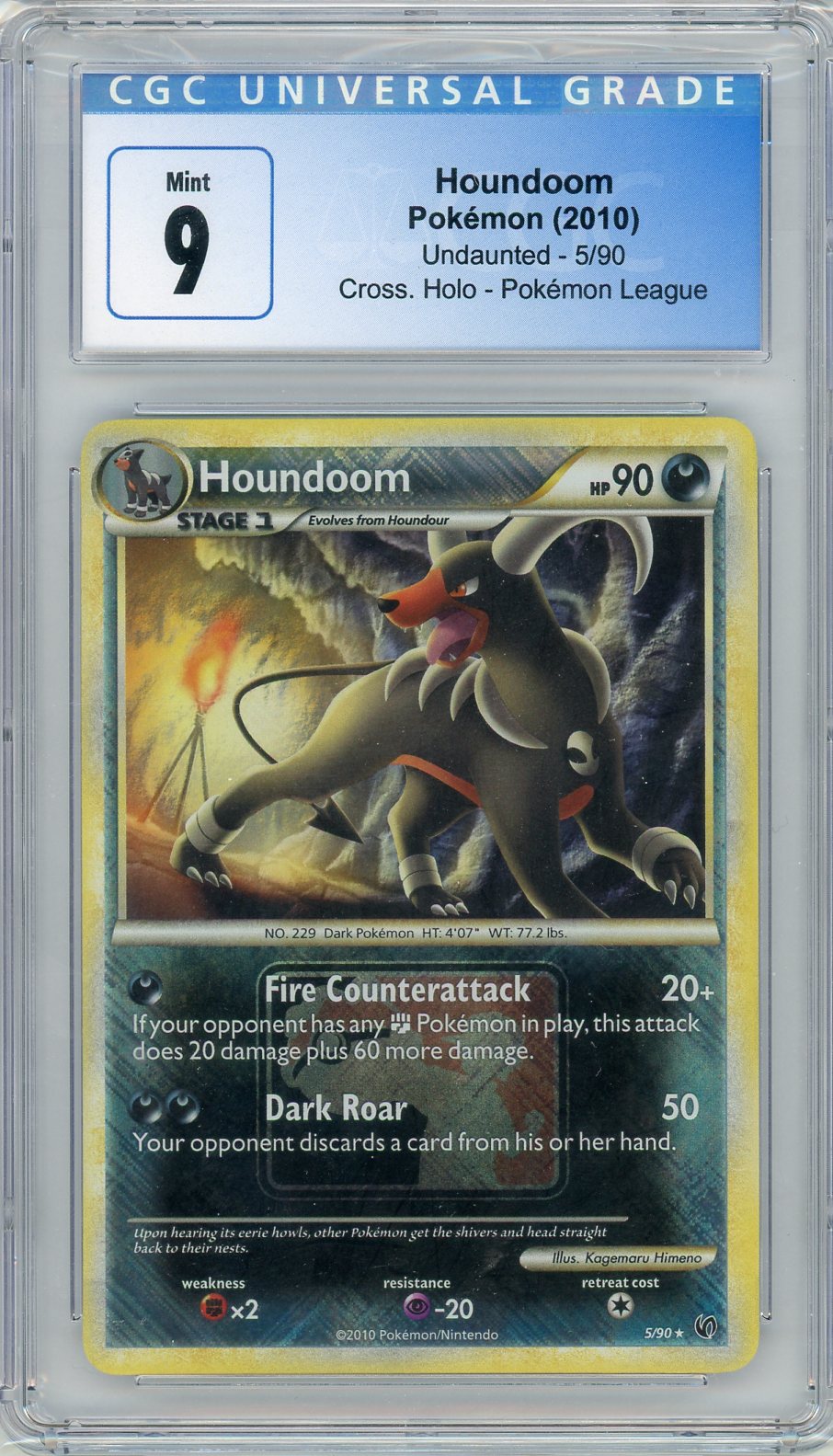 Houndoom 2010 Pokemon Undaunted rare holo #5/90 CGC 9