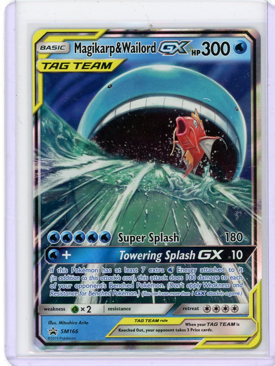 Magikarp & Wailord GX Pokémon Sun & Moon Tag Team Black Star promo SM166 (LP)