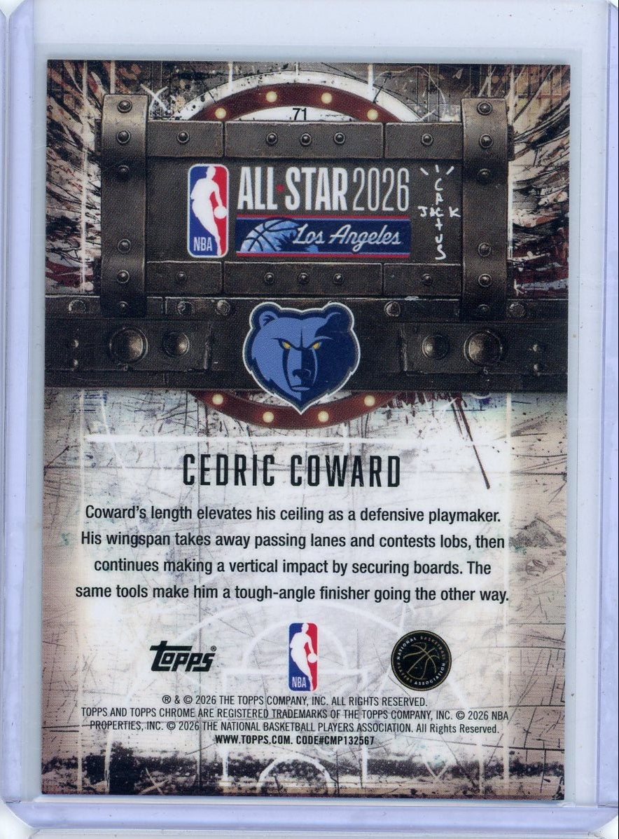 Cedric Coward 2025-26 Topps Chrome Cactus Jack ASG laser ref. rc #'d 20/25