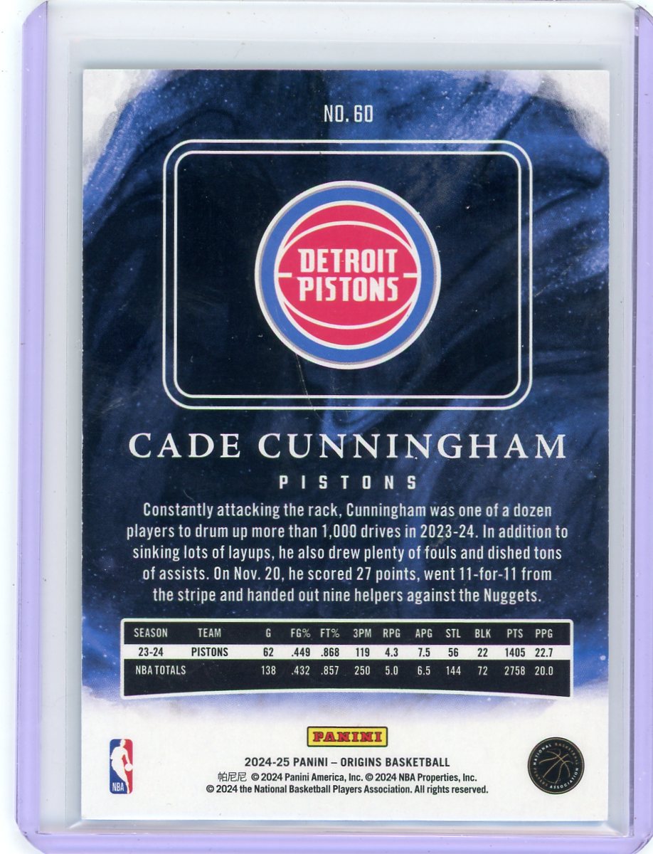Cade Cunningham 2024-25 Panini Origins Blue #'d 43/99