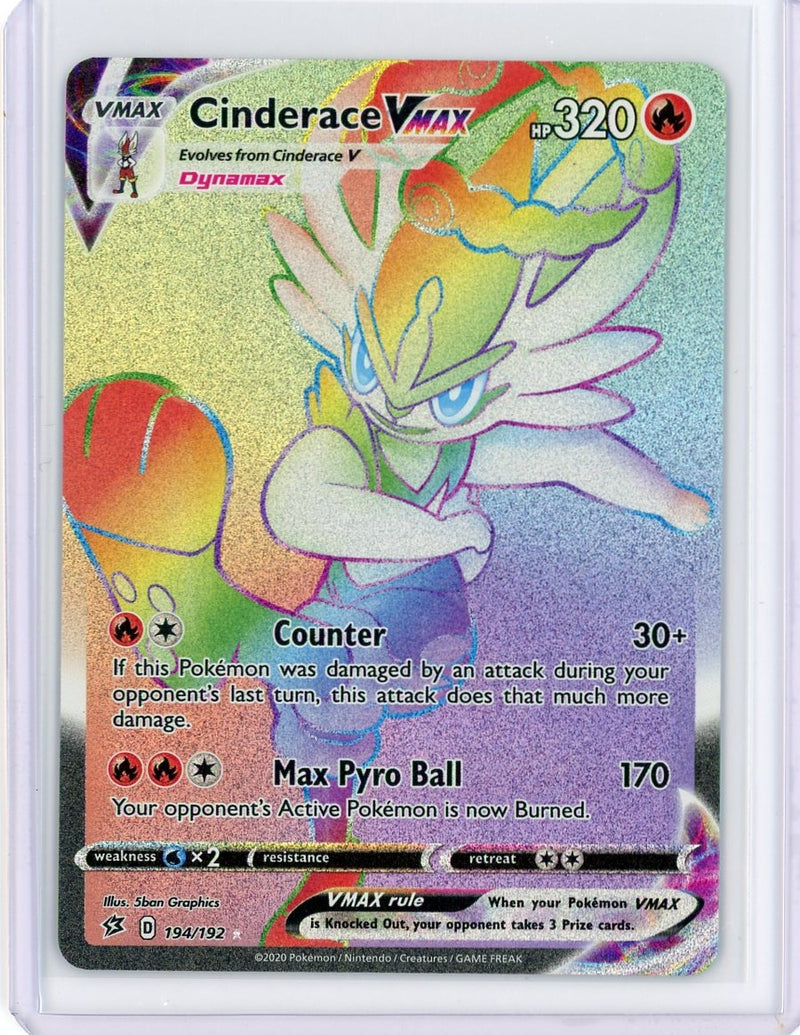 Cinderace VMAX 2020 Pokémon rare lucky rainbow holo 194/192