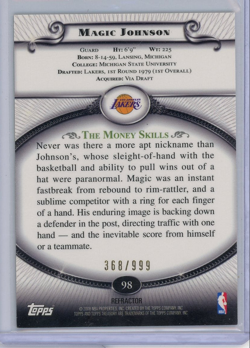 Magic Johnson 2008 Topps Treasury refractor #'d 368/999