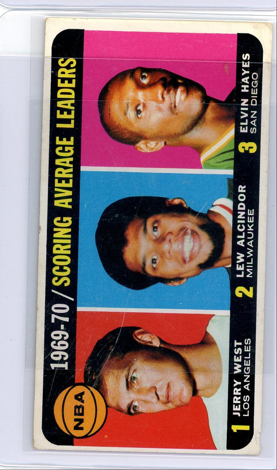 J West L Alcindor E Hayes 1969-70 Topps Scoring Average Leaders #2
