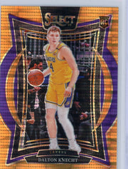 Dalton Knecht 2024-25 Panini Select Concourse RC Pulsar Neon Orange FOTL Prizm #'d 18/18