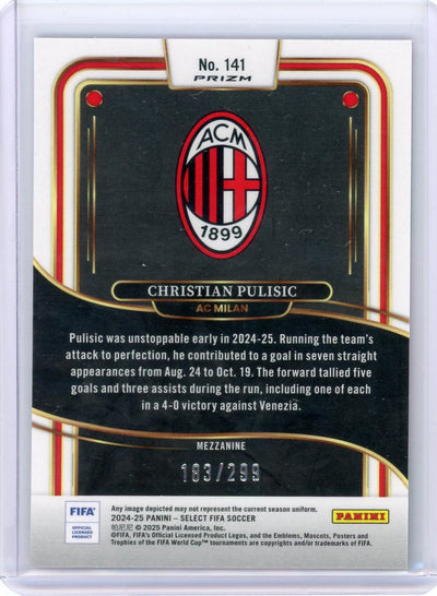 Christian Pulisic 2024-25 Panini Select FIFA pink mojo prizm #'d 183/299