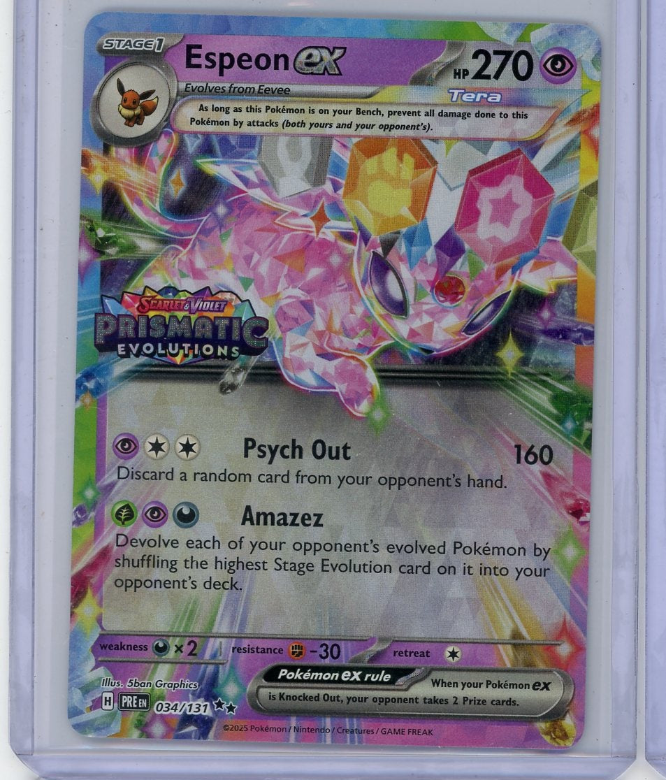 Espeon ex Pokémon Prismatic Evolutions Stamped Ultra-Rare #034/131