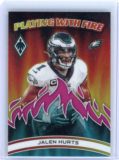 Jalen Hurts 2023 Panini Phoenix Playing with Fire pink #'d 081/175