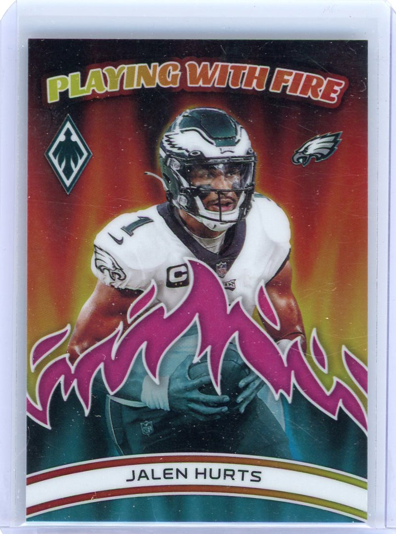 Jalen Hurts 2023 Panini Phoenix Playing with Fire pink 