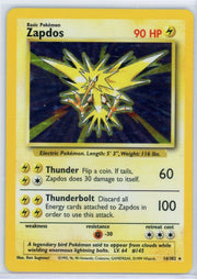 Zapdos 1999 Pokemon Base Set holo #16/102 MP