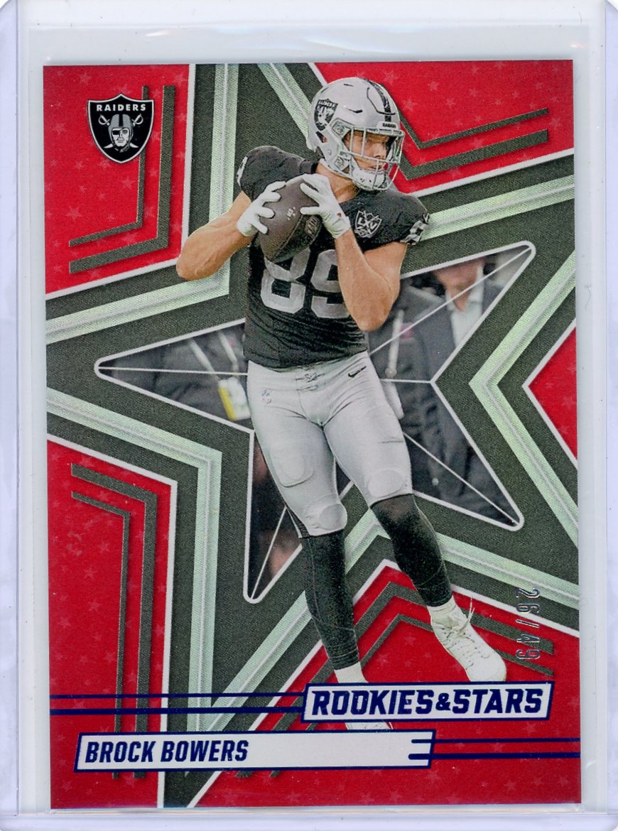 Brock Bowers 2025 Panini Rookies & Stars Red and Blue #'d 26/49