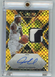 Jordan Clarkson 2023-24 Panini Select X-Fractor Memorabilia Auto Gold Prizm #'d 10/10