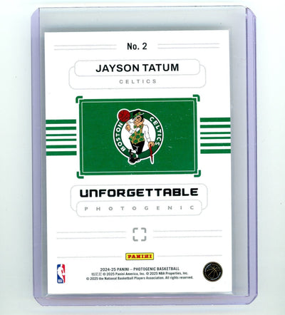 Jayson Tatum 2024-25 Panini PhotoGenic Unforgettable Diamond #'d 38/75
