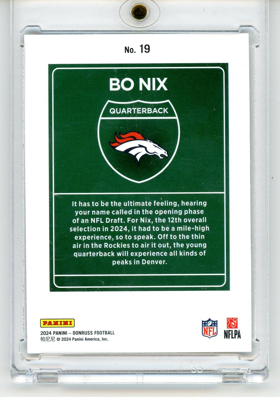 Bo Nix 2024 Panini Donruss Downtown Rookie Card