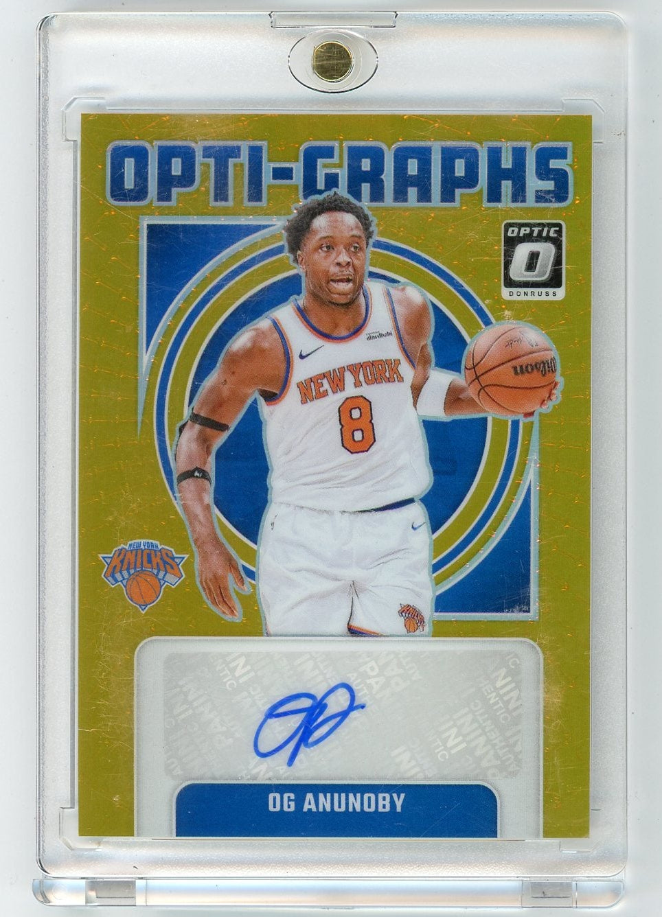 OG Anunoby 2024-25 Panini Donruss Optic Opti-Graphs Auto Gold #'d 03/10