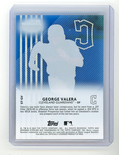 George Valera 2022 Bowman Sterling Blue Refractor #'d 10/25