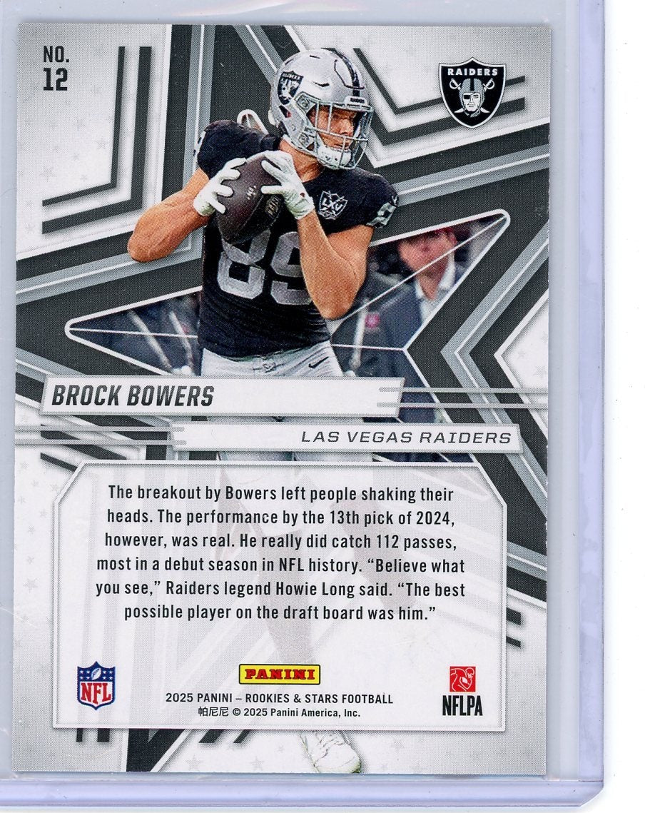 Brock Bowers 2025 Panini Rookies & Stars Red and Blue #'d 26/49
