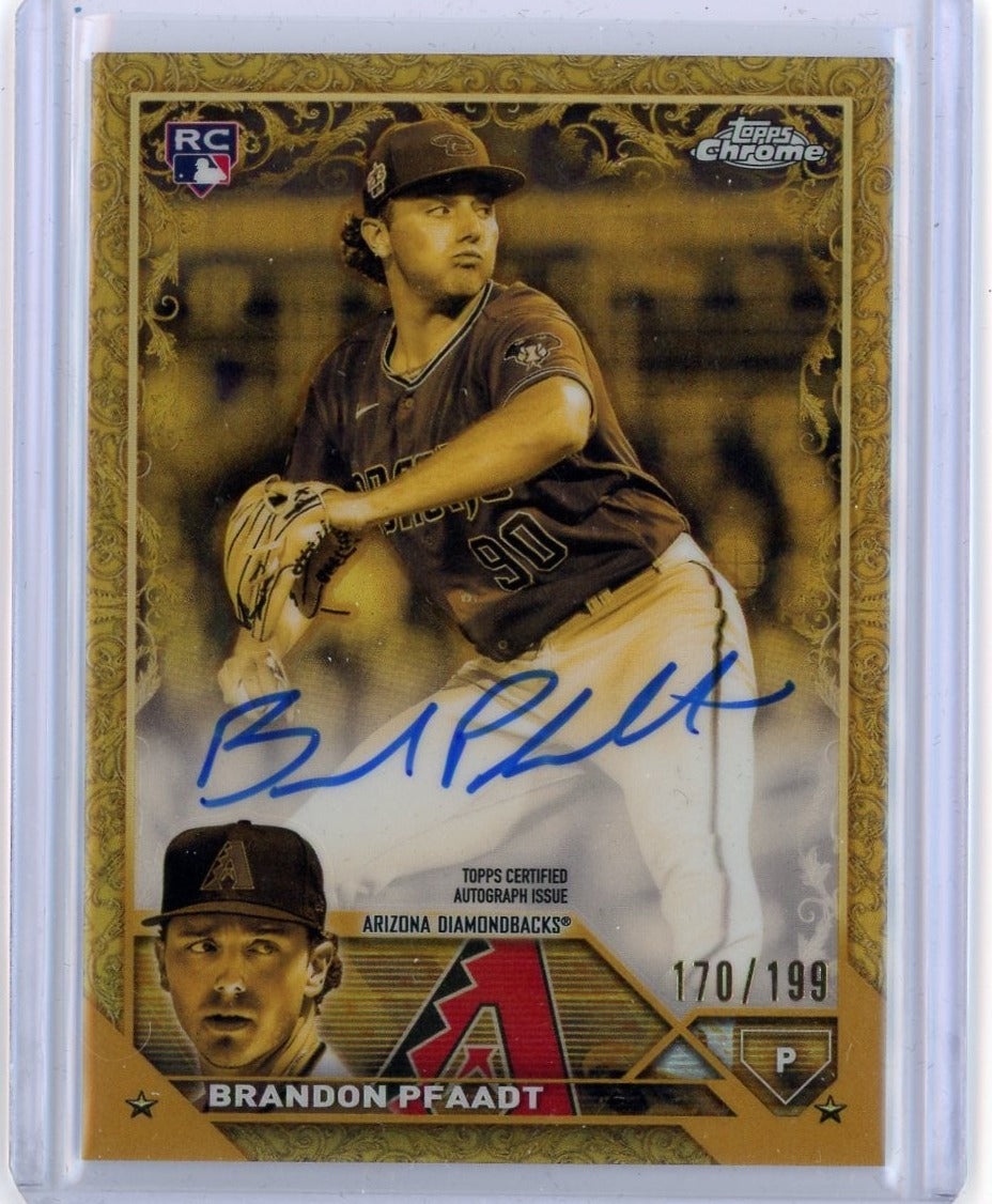 Brandon Pfaadt 2023 Topps Chrome Gilded autograph rookie card #'d 170/199