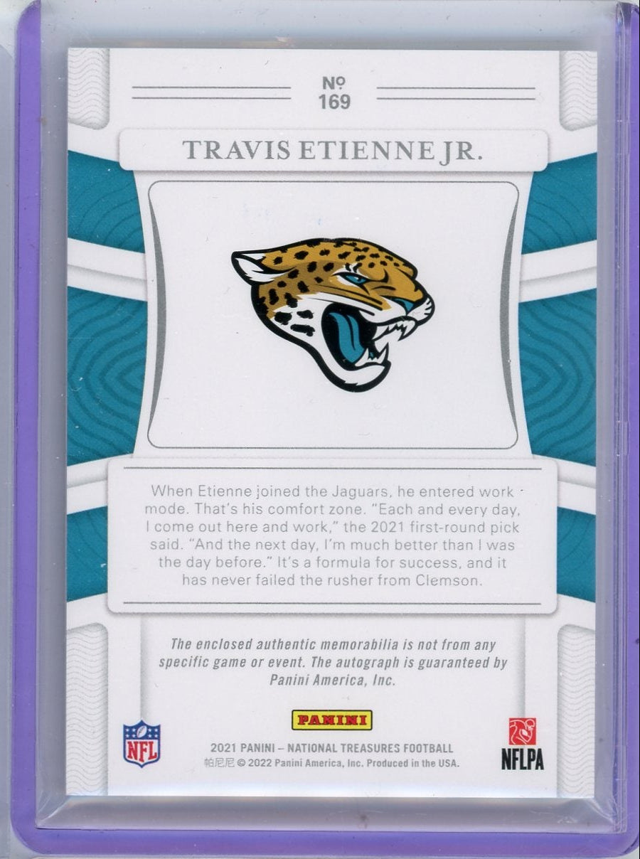 Travis Etienne Jr. 2021 Panini National Treasures Rookie Patch Autograph Purple RC #'d 47/49