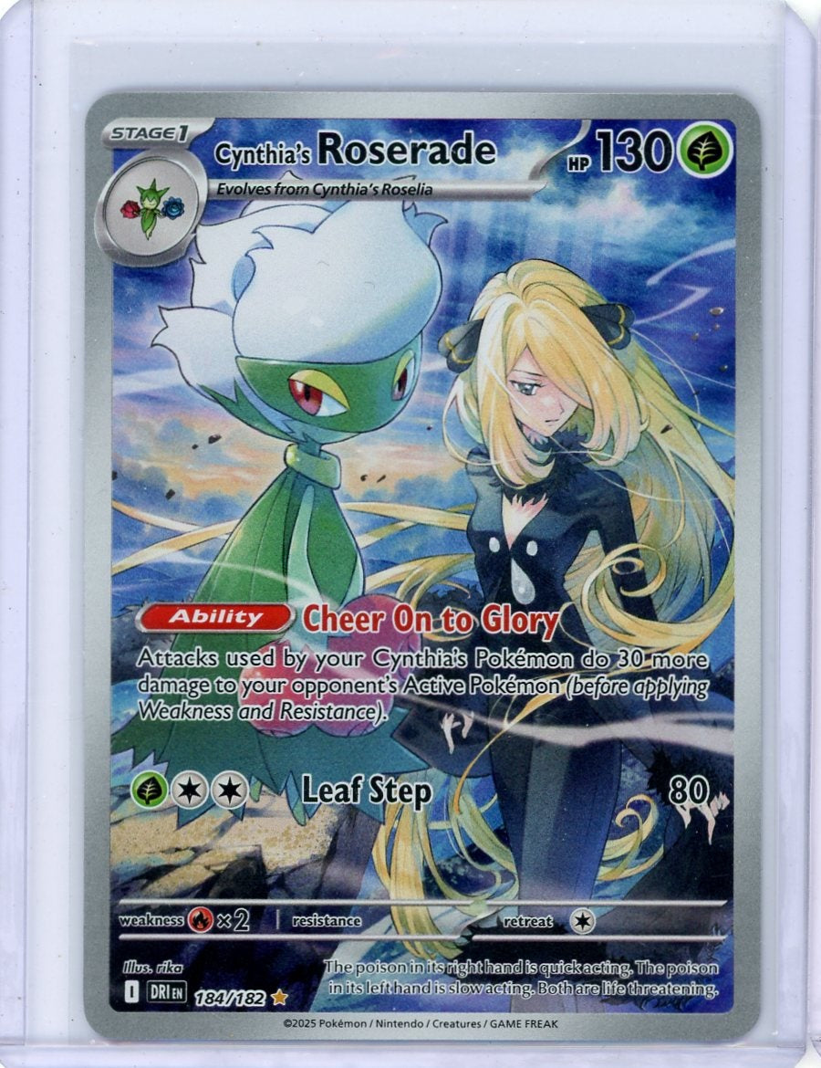 Cynthia's Roserade 2025 Pokemon Destined Rivals Illustration Rare #184/182