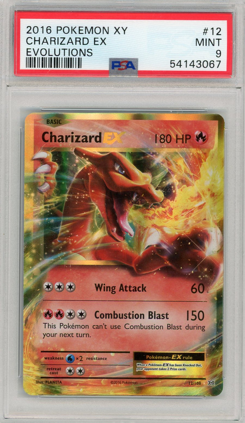 Charizard EX 2016 Pokemon Evolutions rare holo 12/108 PSA 9