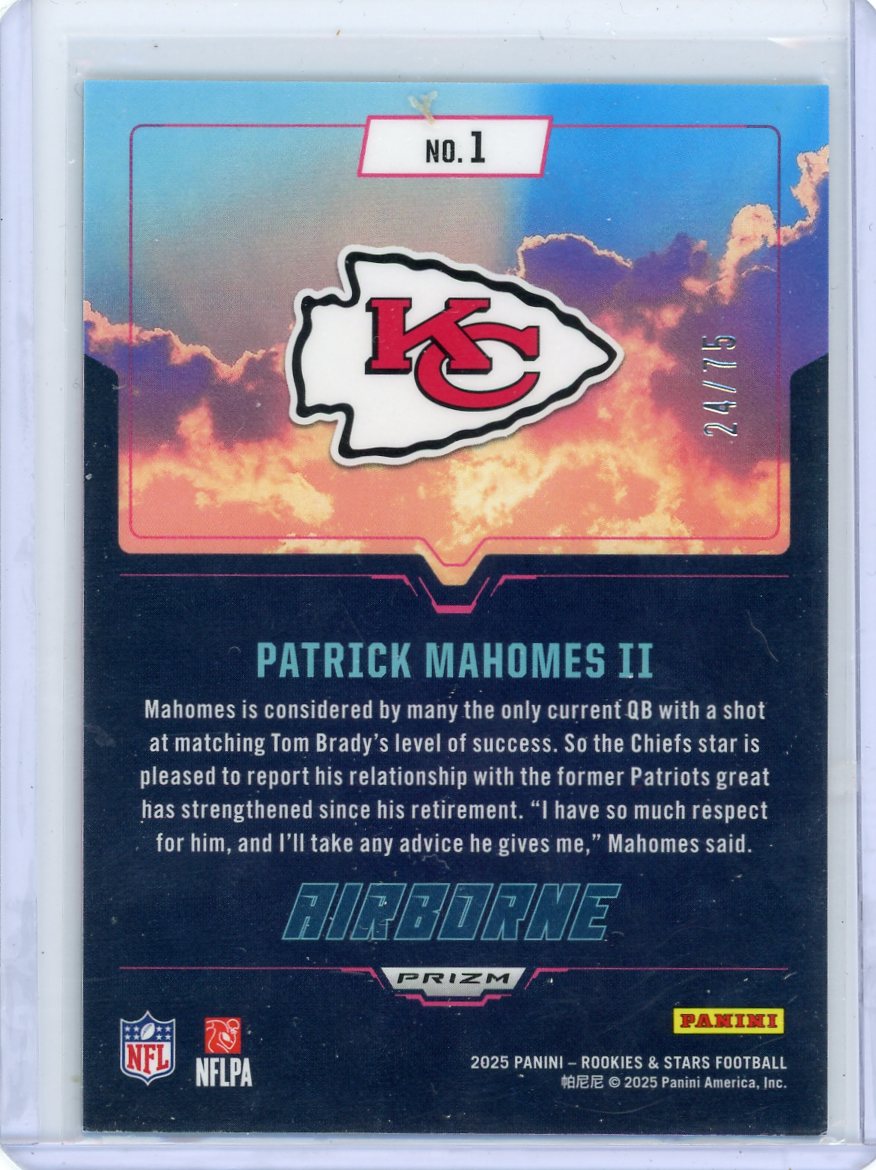 Patrick Mahomes 2025 Panini Rookies & Stars Airborne Pink #'d 24/75