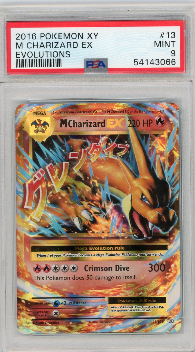 M Charizard EX 2016 Pokemon Evolutions rare holo 13/108 PSA 9