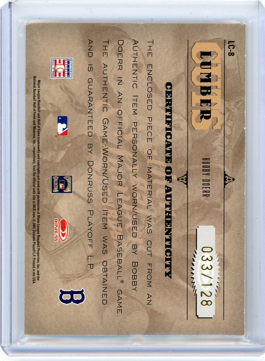 Bobby Doerr 2005 Donruss Playoff Leather & Lumber Cut Autograph #'d 033/128