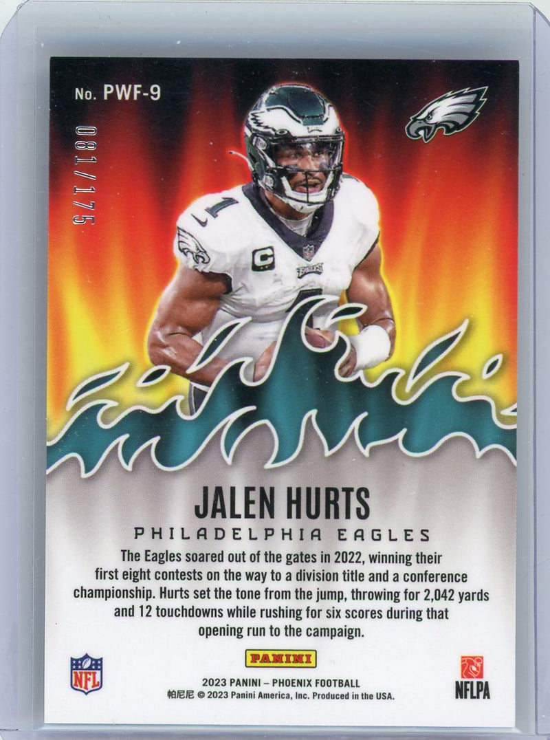 Jalen Hurts 2023 Panini Phoenix Playing with Fire pink 