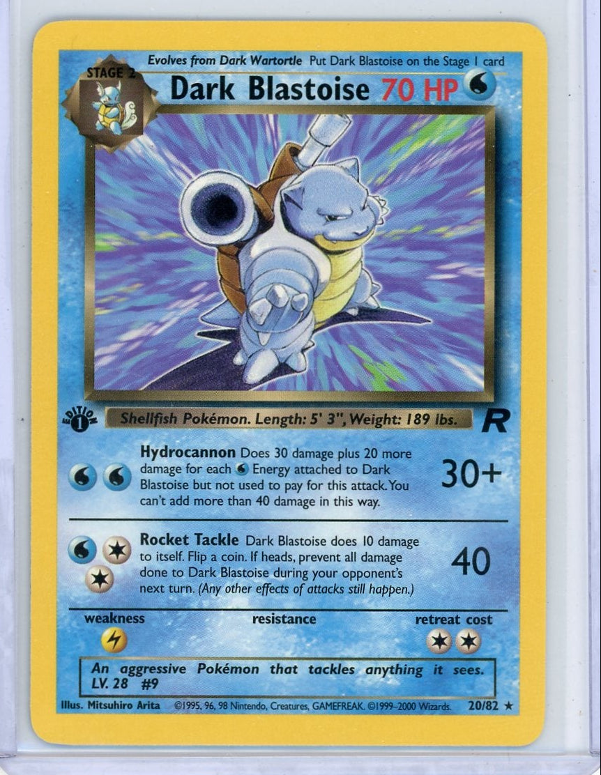 Dark Blastoise Pokémon Team Rocket 1st Edition Non Holo #20/82