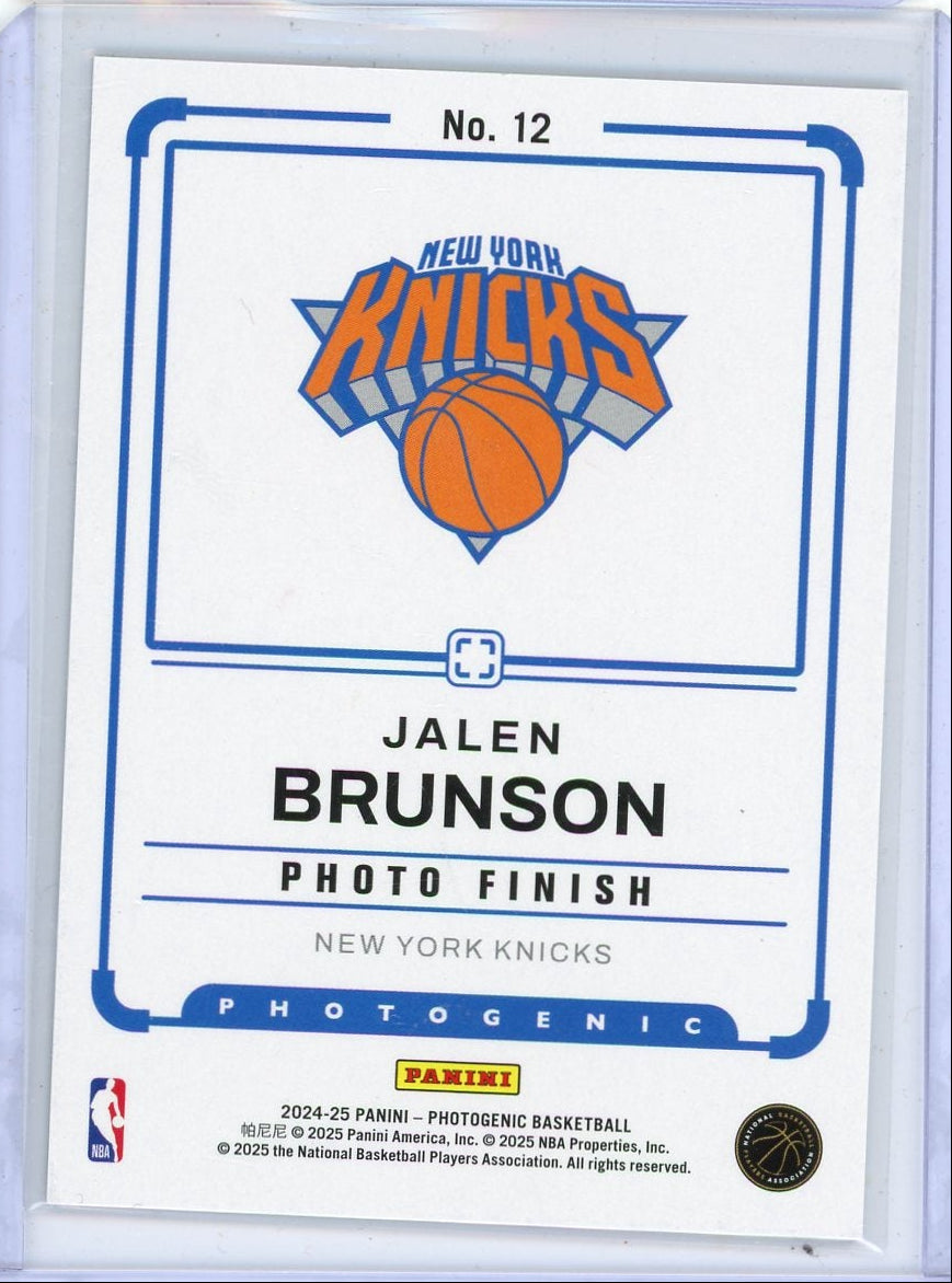 Jalen Brunson 2024-25 Panini Photogenic Photo Finish Diamond #'d 19/75