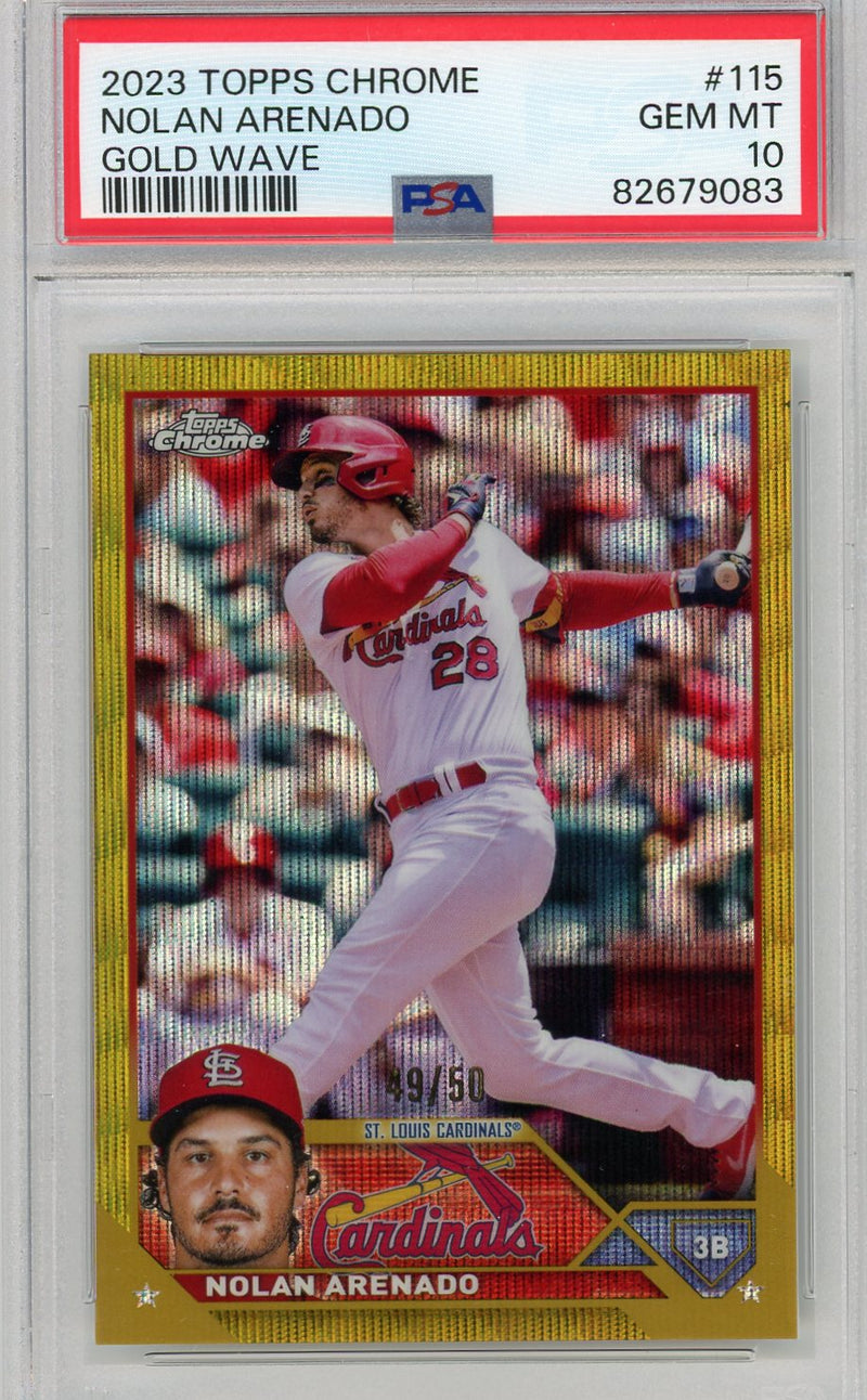 Nolan Arenado 2023 Topps Chrome gold wave refractor 