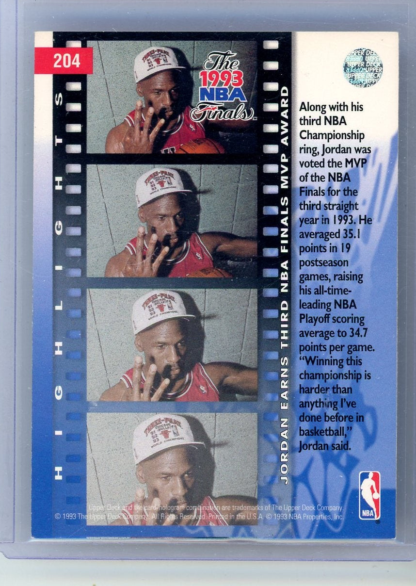 Michael Jordan 1993 Upper Deck 1993 NBA Finals MVP #204