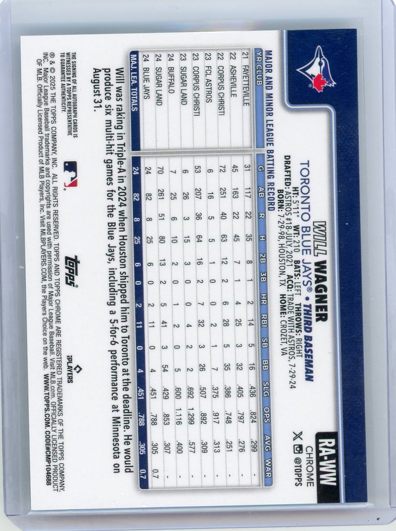 Will Wagner 2025 Topps Chrome autograph rookie card
