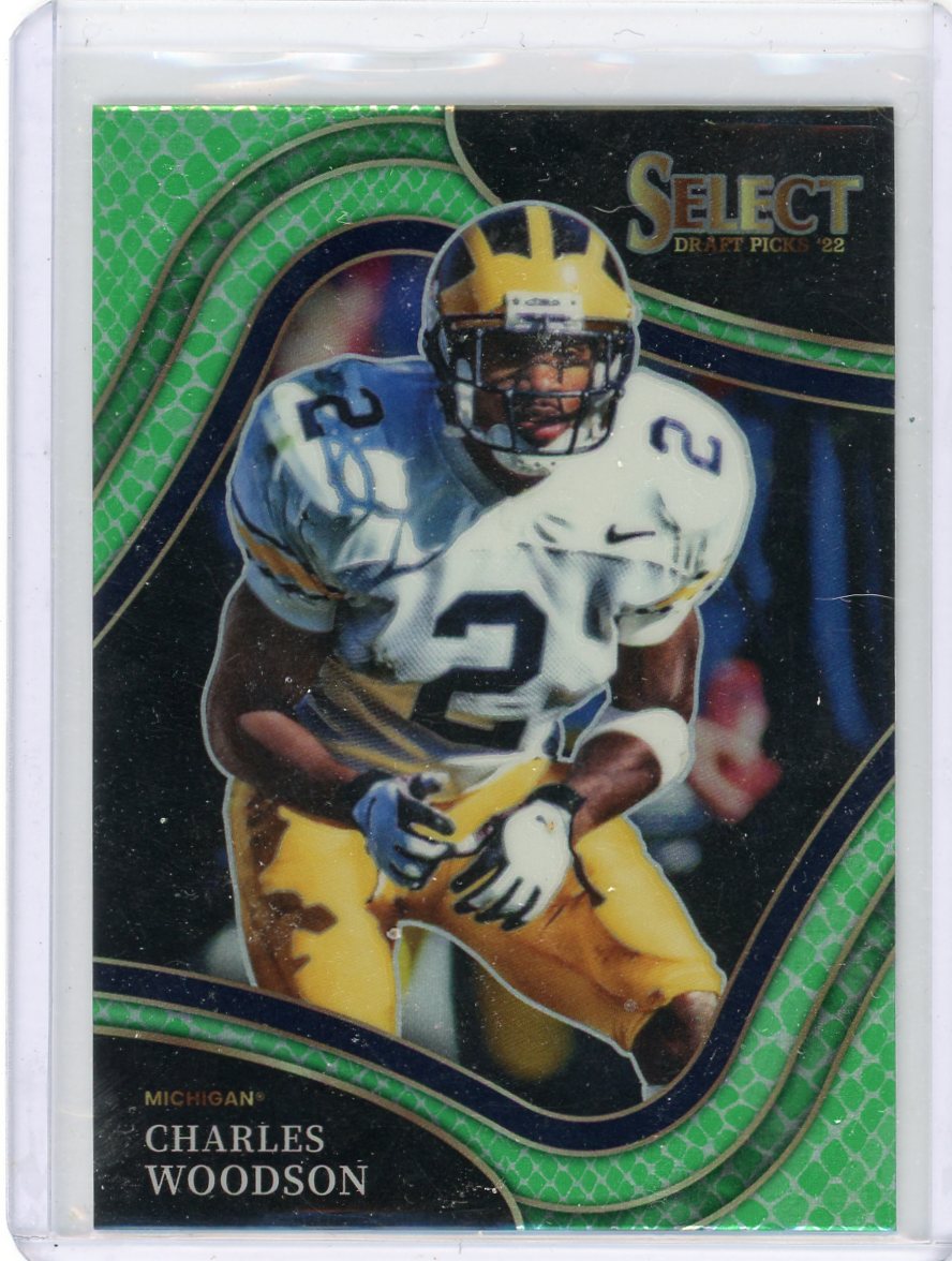 Charles Woodson 2022 Panini Select Draft Picks dragonscale prizm field level