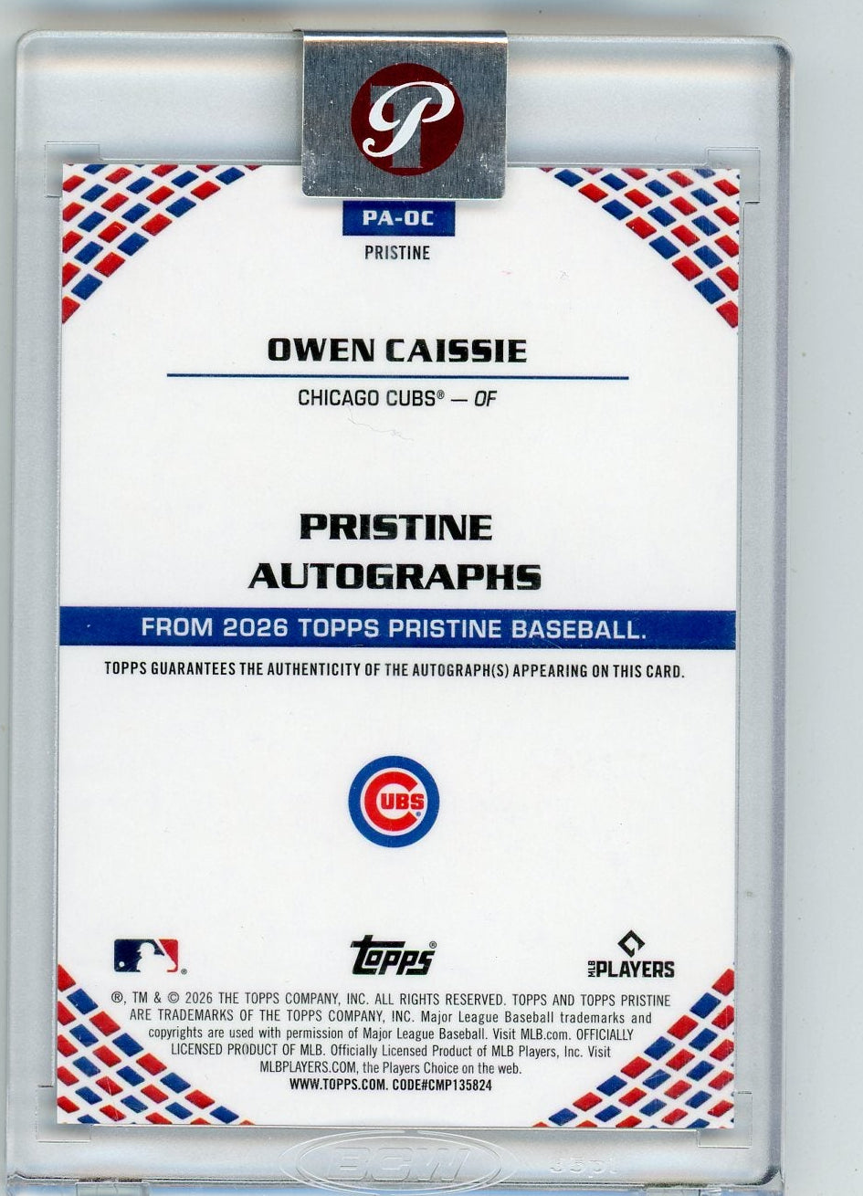 Owen Cassie 2026 Topps Pristine Autographs #'d 18/99 #PA-OC
