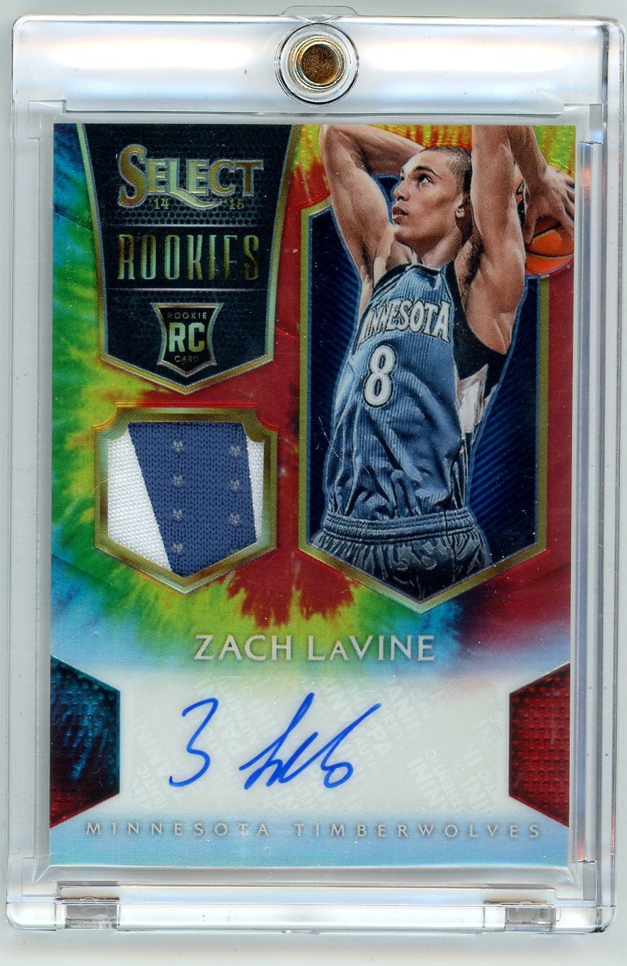 Zach Lavine 2014-15 Panini Select Rookies Jersey Auto Tie-Dye Prizm #'d 22/25