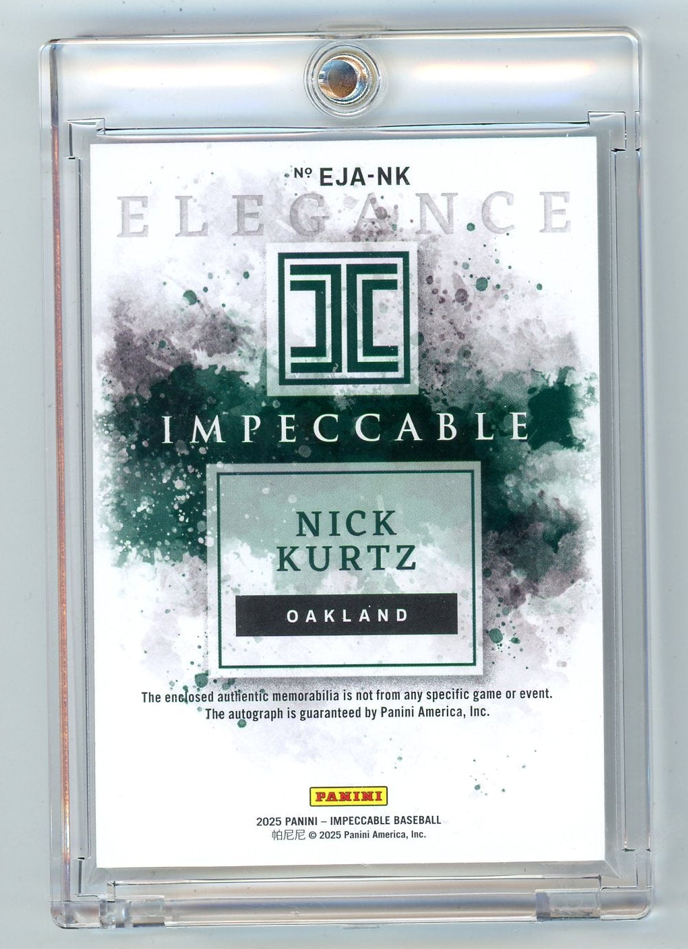 Nick Kurtz 2025 Panini Impeccable Elegance Jersey Auto #'d 05/99