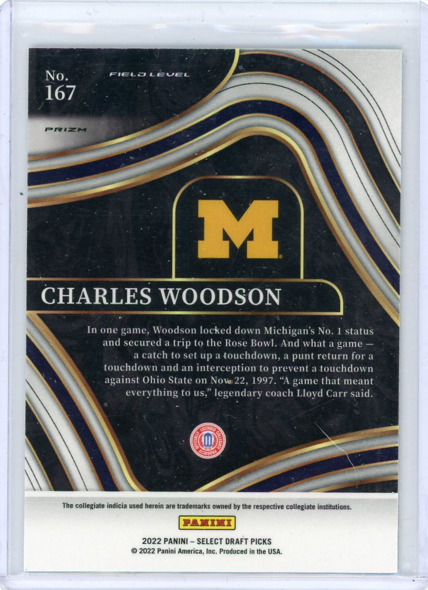 Charles Woodson 2022 Panini Select Draft Picks dragonscale prizm field level