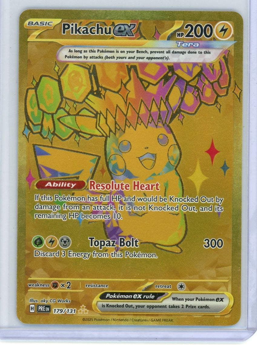 Pikachu ex Pokémon Prismatic Evolutions Gold Hyper Rare #179/131